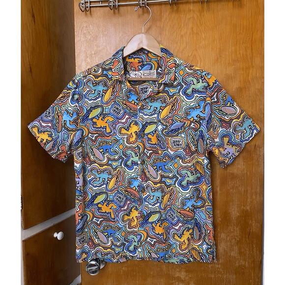 Bayou Wear Shirt New Orleans Jazz Fest Hawaiian Logo-a-Gogo 50th Anniversary S - Picture 1 of 5